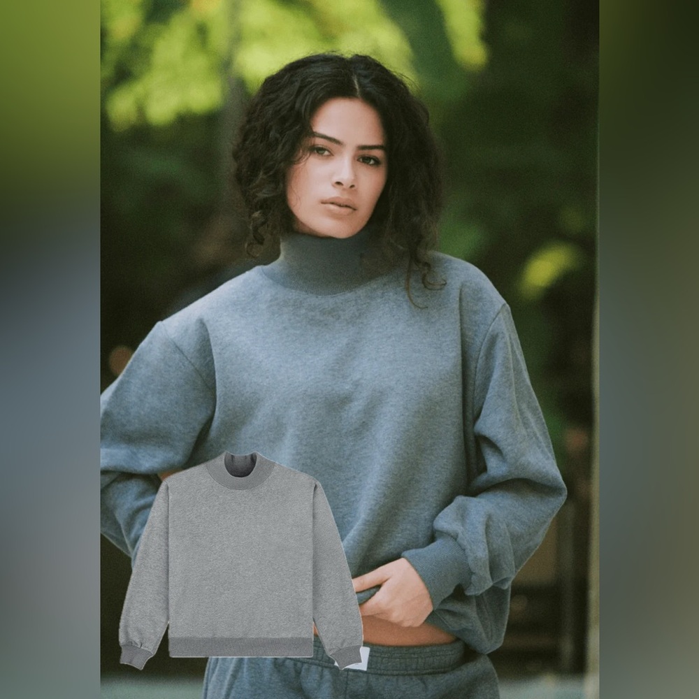 Gray Turtleneck Sweater for Women
